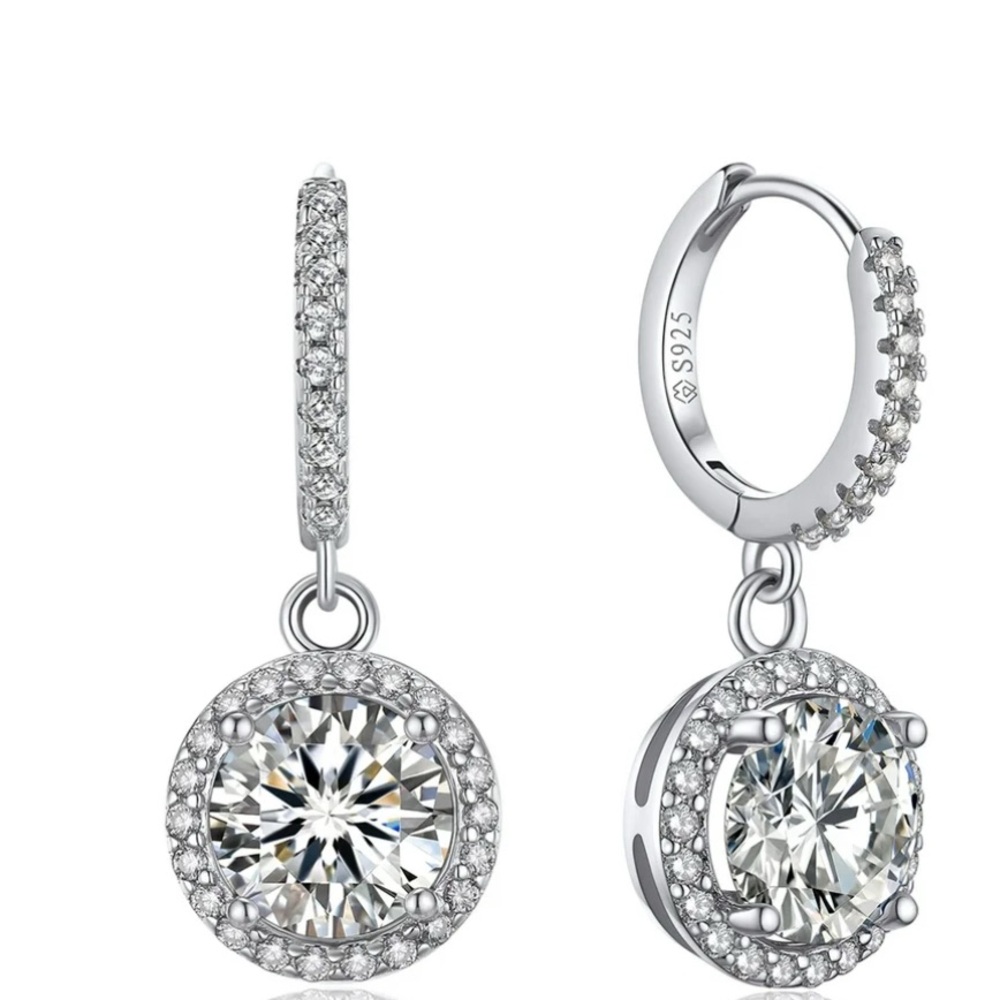 New Moment Wish Moissanite Dangle Earrings 925 Sterling Silver